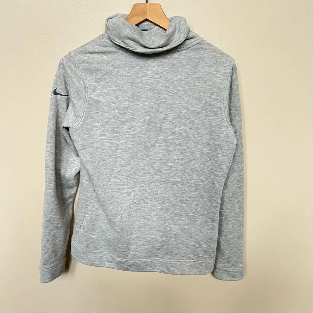 Nike Dry Cowl Funnel Neck Pullover Top Heather Gray Medium